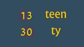 Teen and Ty numbers