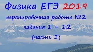 Физика ЕГЭ 2019 Тренировочная работа 2 разбор заданий 1 - 12