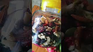 Today breakfast dry fruits with milk and fruits #food SIMPL & QUKIL BREAKFAST