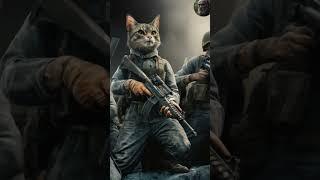 Cat is fighting for his country  -  Cat army