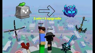 Fighting @Rip_Frost0124  in Blox Fruits, BUT our build upgrades each win!