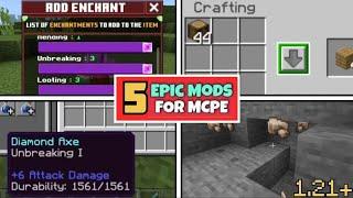 5 Useful Mods/Addons For Minecraft PE 1.21 | Best Mods For Minecraft Survival | PS Gamer (RTX)