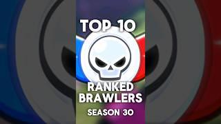 Top 10 Ranked Brawlers Season 30 #shorts #brawlstars #cryingman #brawl #supercell