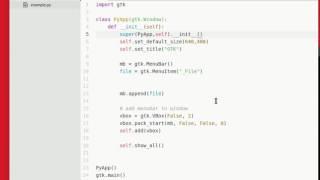 PyGtk Tutorial - Menubar