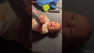 Simon sister is laughing #simon #cutebaby # baby laugh