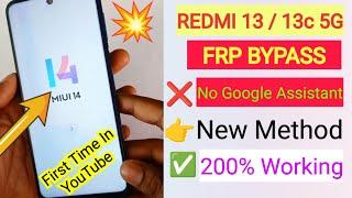 Redmi 13c 5g FRP Bypass  New Method  Without Pc Google Account Unlock