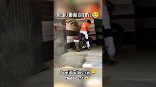 Nishu bhai bullet se gir gye ||#nishudaswal #rohitdeshwal #bike #stunt #tractorstunt #shorts #short