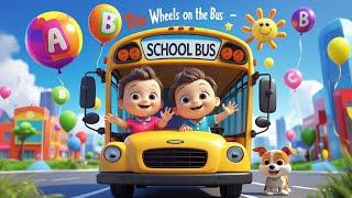 Wheels on the Bus | Learning Bus Just Got a Fun Upgrade | Learn Shapes, Color & More | Nursery Rhyme