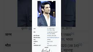 Biography of Late Mr Sushant Singh Rajput