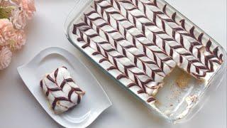 حلى سهل وسريع بالبسكويت في 10 دقائق / حلا سهل وبارد / no bake dessert