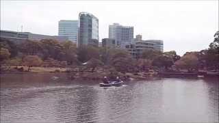 men using rakes as paddles Tokyo