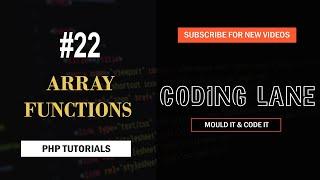 Array Functions In PHP | PHP Tutorials For Beginners - Coding Lane