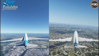 Flight Simulator 2020 vs Prepar3D v5 | 747 takeoff from Frankfurt | Which is better?