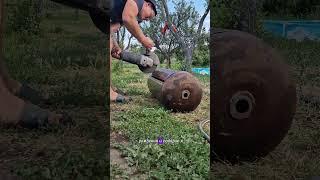 мангал с балона 1часть #семейныйканал #жизньвселе #огород #дача #село #мангал#шашлык #мангальщик