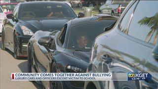 Community stands with bullying victim with donations, driving to school in luxury