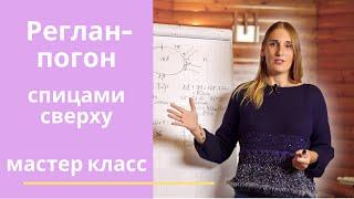 Реглан-погон спицами сверху. Мастер класс. Вязание спицами.