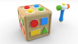 Learn Shapes with Wooden Educational Toys - Colors and Shapes Collection for Children