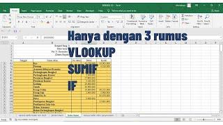 EXCEL : Jurnal Umum, Buku Besar & Neraca Saldo hanya dengan 3 rumus (VLOOKUP, SUMIF, IF)