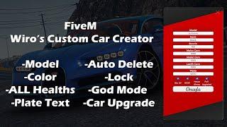 FiveM | Wiro's Custom Car Creator Script | EN & TR [FREE]