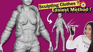 Use This Easy Method For Sculpting Clothes In Blender !