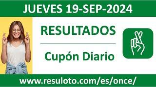 Resultado del sorteo Cupon Diario del jueves 19 de septiembre de 2024