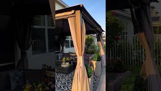 Backyard Patio Ideas | Sunjoy Outdoor DIY Gazebo Decorating Ideas #shorts #outdoorlivingspace #howto