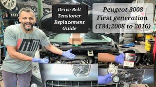 how to replace drive belt | Belt tensioner on Peugeot 3008 2011 #auxiliarybelt