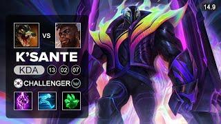 K'Sante vs Renekton Top - KR Challenger - Patch 14.9 Season 14