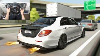 Mercedes-Benz E63S AMG Cutting Through Traffic - Assetto Corsa (Steering Wheel + Shifter) Gameplay