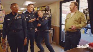 Buck, Hen and Bobby laughing so hard "Oh this is so unprofessional" 9-1-1 S1X05