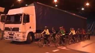 Truck driver's blind-spot and cycling