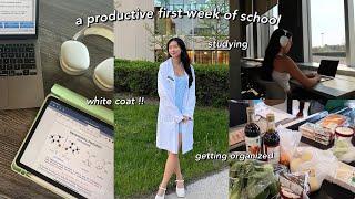 STUDY VLOG | productive first week back to school | white coat ceremony & getting back into routine