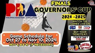 Pba Finals Schedule for Oct 27 to Nov 10, 2024 | PBA Governors' Cup 2024-2025 Game Schedule