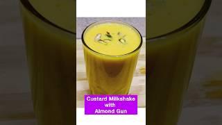 Custard Milkshake with almond gum recipe | summer drink recipe