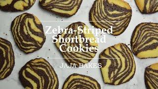 Zebra Striped Shortbread Cookies | Kue Kering Shortbread Motif Zebra | Jaja Bakes