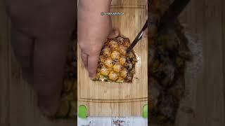 easy way to cut pineapple