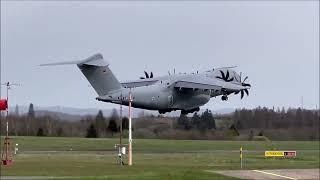 A400M der Luftwaffe startet und landet auf zivilen Flugplatz #bundeswehr  #airbus #luftwaffe #a400m