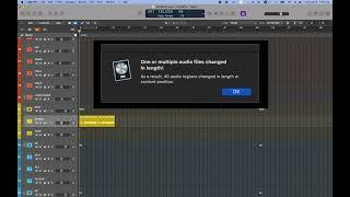 "One or Multiple Audio Files have changed in length" -- FIX!! -- Logic Pro