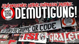 „Gruppe QR-Code“: Leverkusener Ultras entrollen digitale Demütigung! (Leverkusen - Köln)