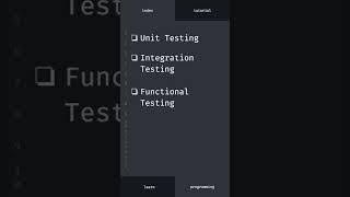 Types of testing