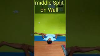 Middle Split on Wall | #trending #motivation #yogapose #yoga #shivapokharel #shorts #ytshorts