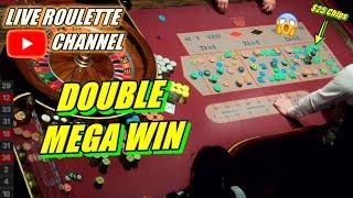 LIVE ROULETTE |  DOUBLE MEGA WIN In Las Vegas Casino $25 Chips Inside Exclusive  2025-03-11