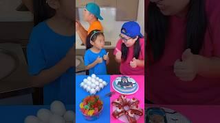 Wednesday addams cake vs random food ice cream challenge! #funny #shorts by Ethan Funny Family