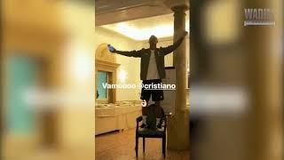 Cristiano Ronaldo performs Juventus initiation song