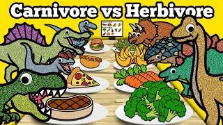 Carnivore vs Herbivore Dinosaurs | Let's Draw & Color 8 Dinosaurs and Learn Fun Dinosaur Facts!