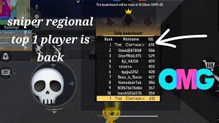 SNIPER REGIONAL TOP 1 PLAYER IS BACK WITH OWER POWERED GAMEPLAY #KNV GAMING #freefire #trending