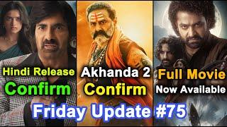 Mr. Bachchan Hindi Dubbed , Akhanda 2 , Samb 29 Look , Devara OTT Release  | Friday Update #75