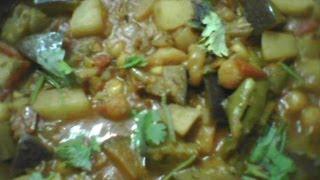 Aloo Baingan Matar ki sabji (potato brinjal peas curry)