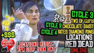 RED DEAD ONLINE Locations Two of Cups CYCLE 3 Chocolate Daisy CYCLE 2 Yates Diamond Ring CYCLE 4