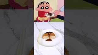 Anime Menchi Katsu in Real Life! #animefood #shinchan